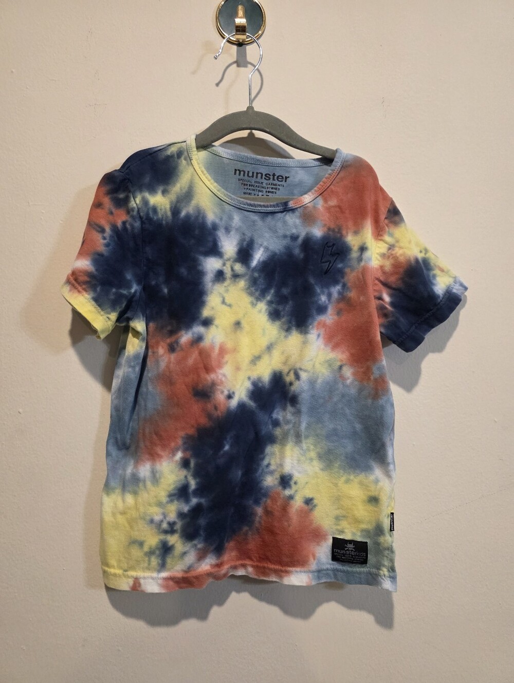 Munster Tie-Dye Cotton Tee - Blue/Pink Size 6
